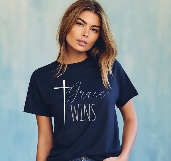 Grace Wins Made in USA Christian T-Shirt