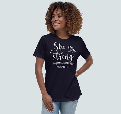 Proverbs 31:25 Made in USA Christian T-Shirt
