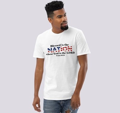 Psalm 33:12 Made in USA Christian T-Shirt