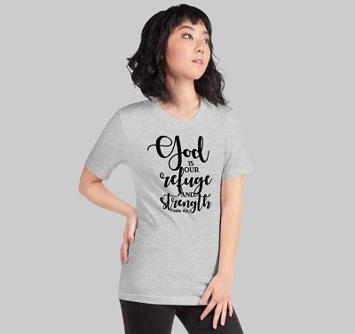 Psalm 46:1 Made in USA Christian T-Shirt
